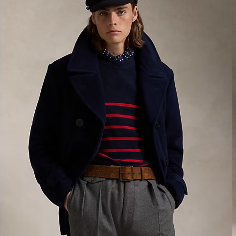 Polo Ralph Lauren Men's Blue Wool-Blend Twill Peacoat Size XL $498 NEW